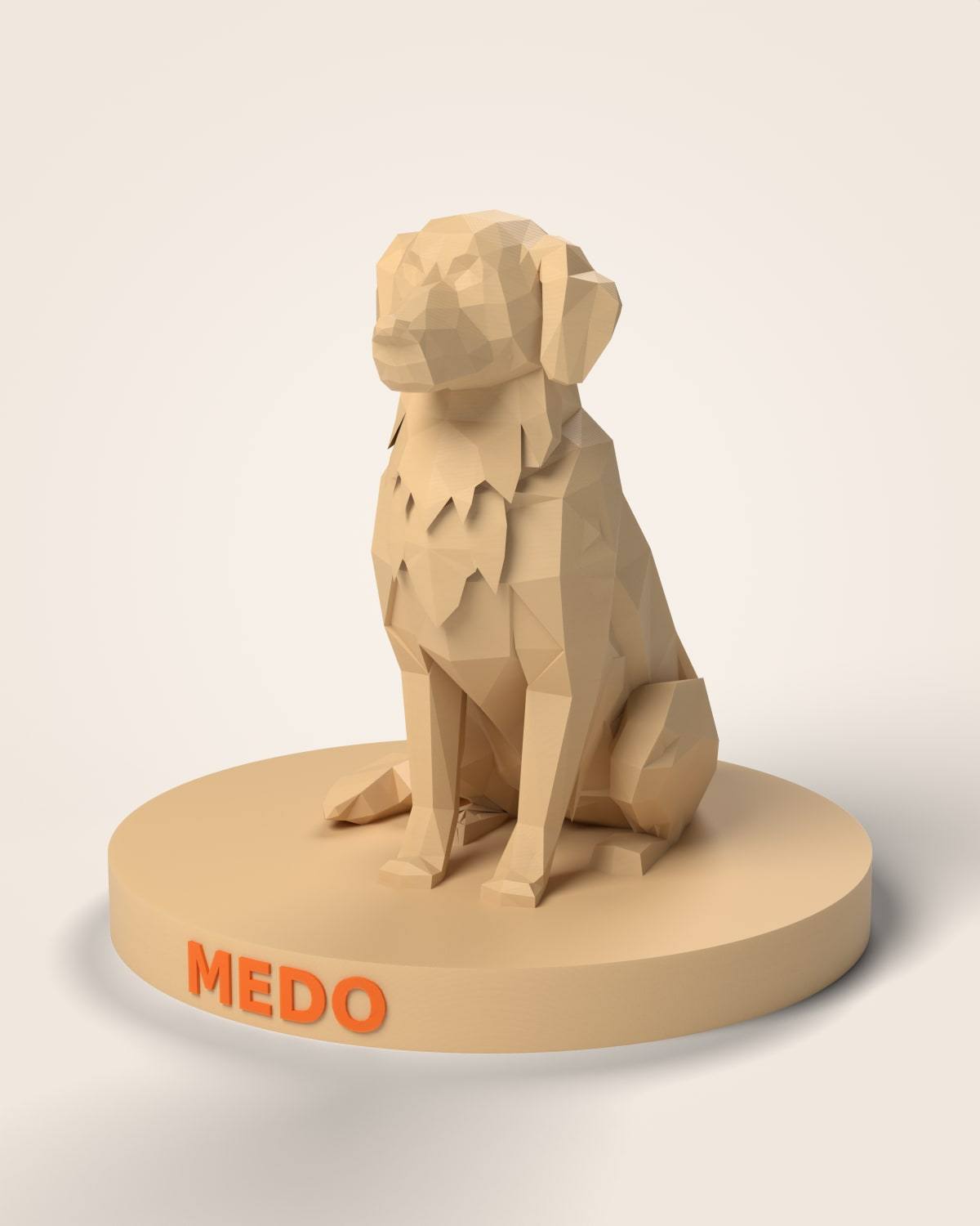 Low poly figurica psa od ravnih faseta